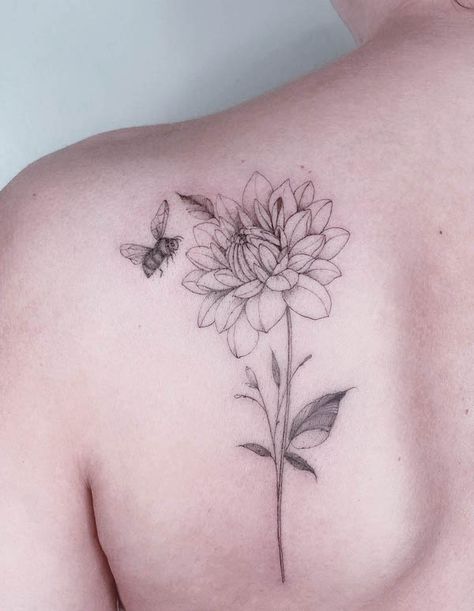 48 Unique Bee Tattoos with Meaning - Our Mindful Life Small Bff Tattoos, Apple Blossom Tattoos, Bee And Flower Tattoo, Queen Bee Tattoo, Bee Tattoos, Honey Bee Tattoo, Single Rose Tattoos, Flower Shoulder Tattoo, Bumble Bee Tattoo