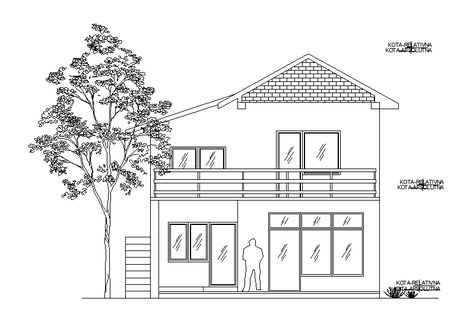 Autocad Elevation Drawings, Bungalow Front Elevation, Elevation Detail Drawing, Window Elevation, Staircase Detail, 2d Autocad Drawing, Detail Drawing, Cad Designer, Window Detail