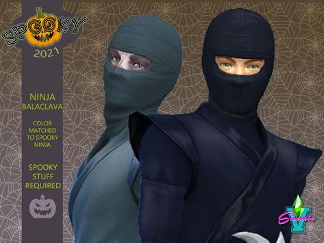 Sims 4 Balaclava, Sims 4 Ninja Cc, Sims4 Accessories, Men's Balaclava, Ninja Mask, Sims 4 Male Clothes, Ninja Outfit, Ancient Asia, Female Ninja