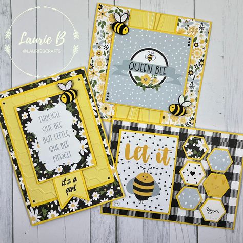 Bee Happy Card Selection - Scrapbook.com Echo Park New Day Cards, Echo Park Bee Happy Layouts, Echo Park Bee Happy Cards, Echo Park Bee Happy, Mothers Day Cards Homemade, Bee Scrapbook, Cards Homemade, Echo Park Paper, Bee Cards