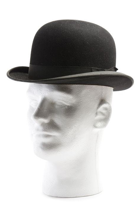 This felt hat was made by Hawes Von Gal Co., Inc., New York and retailed in Charleston by C. C. Plenge, Sole Agent. Charles C. Plenge was listed in the City Directory as a retailer of hats, caps, umbrellas, tobacco, etc. from 1874 through 1910 at 45-47 Broad Street. Created in 1849 by Thomas & William Bowler, the Bowler was originally protective gear for gamekeepers. In America it became known as a Derby hat and was popular throughout the late 19th and early 20th century. This one was worn b... Charleston Museum, Bald Style, 1920's Men's Style, Historical Garments, Poodle Skirts, Bowl Hat, Steampunk Dolls, Leather Front Pocket Wallet, Historical Hats