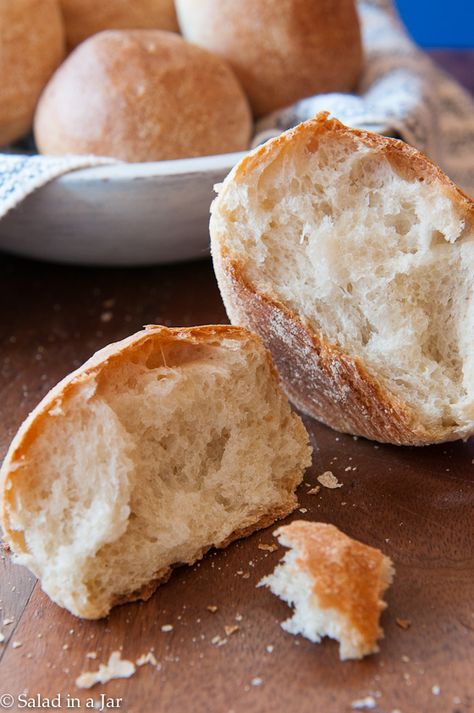 Really Crusty Rolls | A Bread Machine Recipe by Salad in a Jar Crusty Bread Recipe Bread Machine, Bread Recipe Bread Machine, Recipe Bread Machine, Bread Machine Rolls, Crusty Bread Rolls, Crusty Bread Recipe, Crusty Rolls, Bread Machine Recipe, Recipe Bread