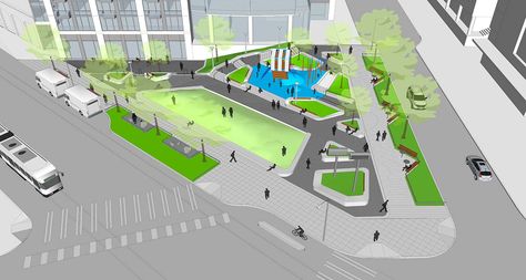 Triangle Landscape Design, Public Park Design, Site Development Plan, Triangle Park, Podium Design, Plaza Design, Urban Design Graphics, Urban Design Architecture, Linear Park