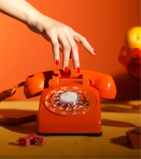 After The Tone Guest Book, After The Tone, Retro Telephone, Audio Guest Book, Orange Phone, Vintage Phone, Heartbreak Hotel, Christmas Shoot, Rotary Phone