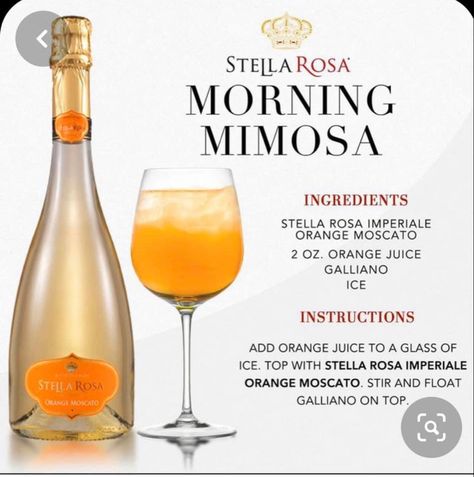 Stella Rosa Wine Recipes, Mimosa Ingredients, Stella Rosa Wine, Cocktail Pink, Moscato Wine, Stella Rosa, Mimosa Recipe, Stella Rose, Wine Club