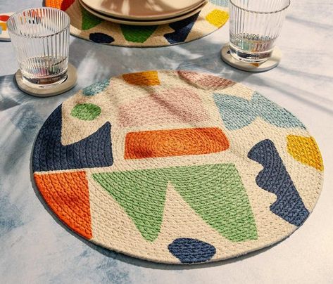 Linens, Placemats, Napkins and Table Cloth Cool Placemats, Painted Placemats, Cornwall House, Placemats For Round Table, Modern Placemats, House Vibes, Round Placemats, Picasso Paintings, Best Housewarming Gifts