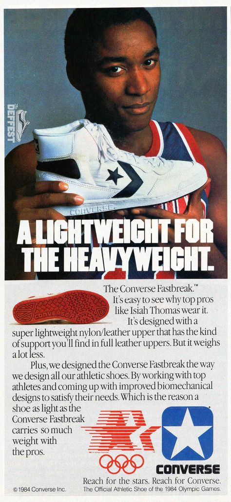 Hoop Stars: Converse Fastbreak Isiah Thomas 1984 Basketball Shoes Vintage High Top Sneakers @ The Deffest Sneaker Ads, Converse Nba, Sneaker Pics, Converse Fastbreak, Converse Basketball, Stars Converse, 90s Sneakers, Converse Vintage, Isiah Thomas