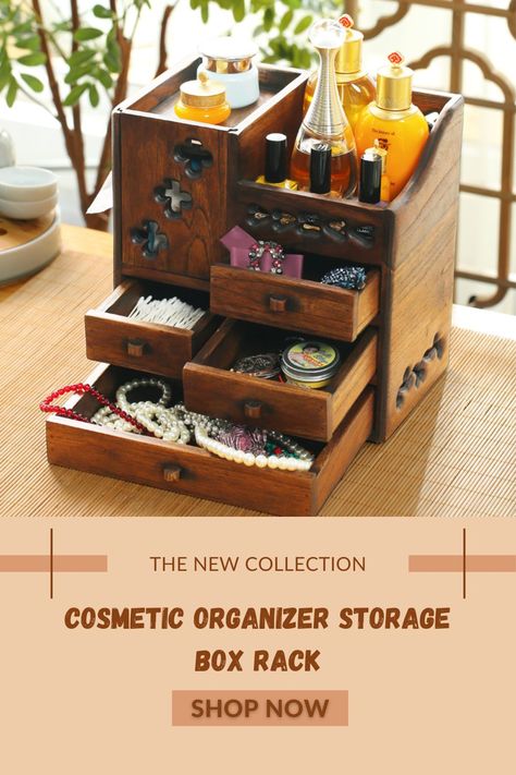 Vintage Makeup Organizer, Perfume Storage, Wooden Organizer, Wooden Jewellery, Make Up Organiser, Beauty Storage, Vintage Cosmetics, Antique Perfume, Vintage Makeup