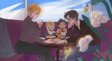 Mpreg Anime, Draco Malfoy Fanart, Drarry Fanart, Harry Draco, Hp Harry Potter, Gay Harry Potter, Harry Potter Feels, Harry Potter Artwork, Draco Harry Potter