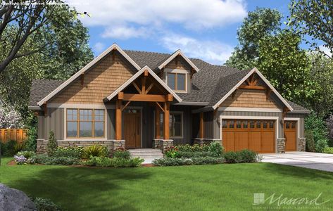 Craftsman House Plan 23111 The Edgefield: 3340 Sqft, 4 Beds, 4 Baths Lodge Style Homes Floor Plans, Craftsman Home Plans, Craftsman Ranch, Houses Plans, Door Kitchen, Craftsman Style House, Craftsman Home, Craftsman Style Homes, Craftsman Style House Plans