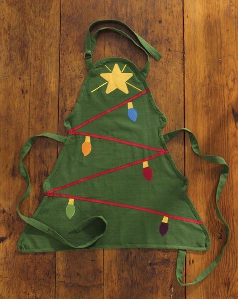 Christmas Tree Costume, Diy Apron, Holiday Aprons, Christmas Sewing Projects, Apron Sewing Pattern, Christmas Aprons, Kitchen Home Decor, Aprons Patterns, Kids Apron