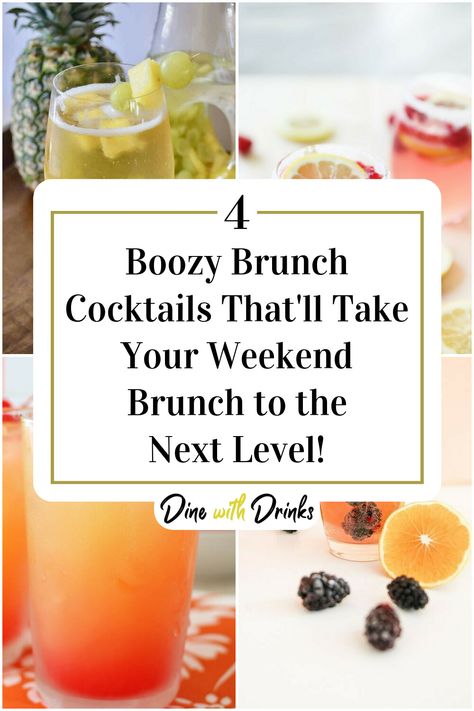 Collage of 4 brunch cocktails. Lazy Sunday Morning, Boozy Brunch, Brunch Time, Brunch Cocktails, Weekend Brunch, Lazy Sunday, Cocktail Making, Morning Food, Sunday Brunch