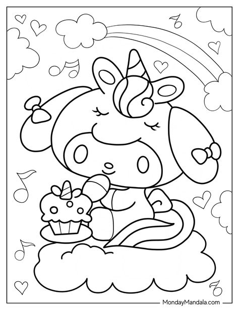 24 My Melody Coloring Pages (Free PDF Printables) Colouring Pages Sanrio, Sanrio Coloring Pages My Melody, My Melody Coloring Pages Printable, Coloring Page Sanrio, My Melody Printables, My Melody Outline, Hello Kitty And Friends Coloring Pages, Sanrio Colouring Pages, Sanrio Colouring