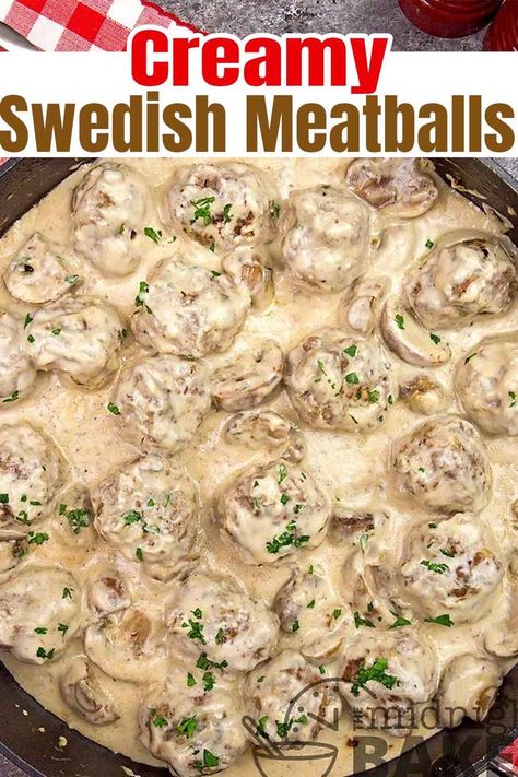 Easy one pot Swedish Meatballs in a creamy sauce is a copycat recipe that is beyond delicious. This easy one skillet dinner recipe is a fast dinner recipe made with simple ingredients Swedish Frozen Meatball Recipe, Swedish Meatball Recipe With Cream Of Mushroom Soup, Swedish Meatballs Sauce With Cream Of Mushroom Soup, One Pan Swedish Meatballs, Homemade Swedish Meatball Sauce, How To Make Swedish Meatballs Sauces, One Pot Swedish Meatballs, Swedish Meatballs With Heavy Cream, Swedish Meatball Stroganoff