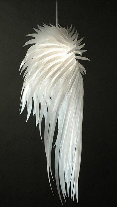 Angel wing light fixture! Akiane Kramarik, Luxury Building, Inspiration Artwork, Tord Boontje, Eclectic Lighting, Building Lobby, Feather Angel Wings, White Angel Wings, Light Hanging