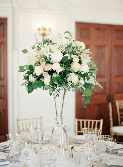 Tall floral centerpieces that wow: http://www.stylemepretty.com/2016/02/10/trending-high-centerpieces-thatll-wow-your-guests/ Cheap Wedding Table Centerpieces, Tall Centerpiece, Elegant Wedding Centerpiece, Tall Wedding Centerpieces, Unique Wedding Flowers, Wedding Floral Centerpieces, Tall Centerpieces, Wedding Table Flowers, Tall Vase