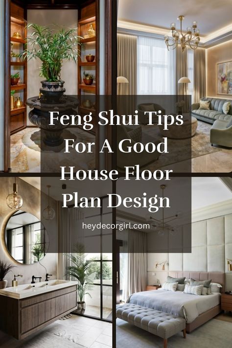 Good House Floor Plan Design is essential for a harmonious living environment, and Feng Shui principles can help guide the flow of energy Feng Shui House Plans, Feng Shui Floor Plan, House Floor Plan Design, Feng Shui Bagua, House Checklist, Health Wealth And Happiness, Zen House, Feng Shui Principles, Feng Shui Home