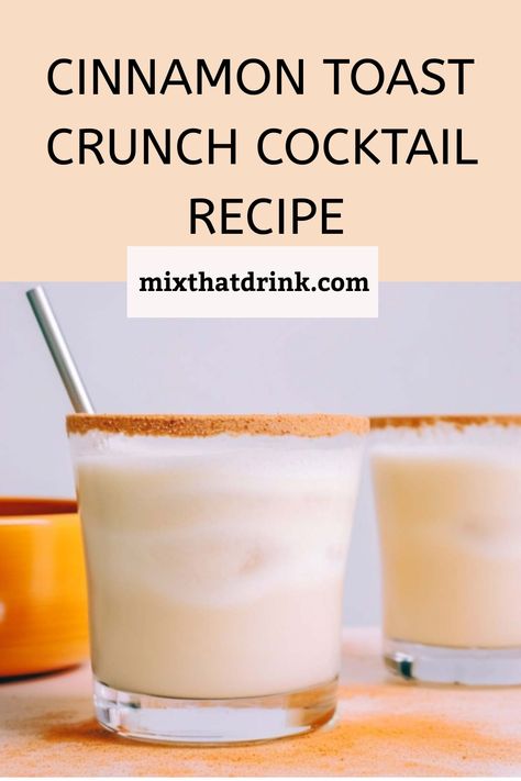 Cinnamon Toast Crunch Drink, Cinamon Toast, Cinnamon Toast Crunch Shot, Gluten Free Drinks, Breakfast Cocktails, Cinnamon Twists, Cinnamon Toast Crunch, Winter Cocktails, Cinnamon Toast