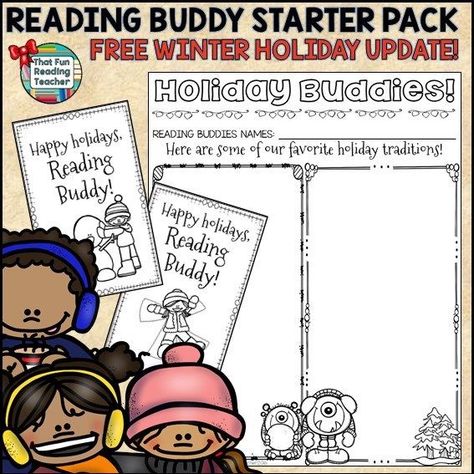 Reading Buddies Starter Pack - Winter Holiday free update! Buddy Activities, Buddy Reading, Reading Buddies, Literacy Activities Kindergarten, Kindergarten Lesson Plans, Primary Teaching, Reading Teacher, Reading Fluency, Kindergarten Literacy