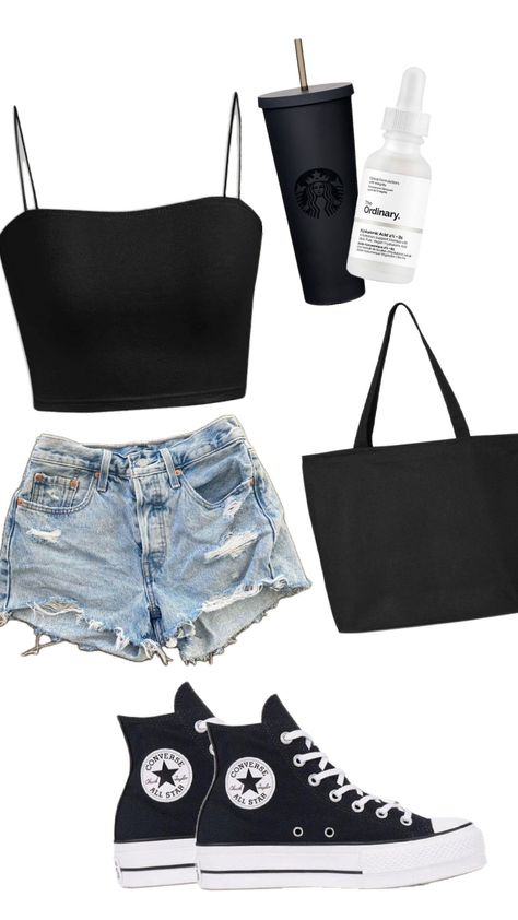 Outfit Ideas With Black Shorts, Outfit Inspo Cute, Black Summer Outfits, Black Shorts Outfit, Girls Spring Outfits, Casual Country Outfits, Chic Clothing Style, Jean Short Outfits, Outfit Inspo Summer