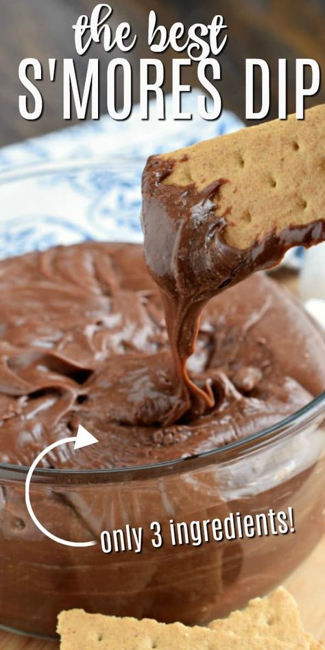 Easy Smores, Smores Dip, Easy S, Homemade Snickers, Easy No Bake Desserts, Dessert Dips, Chocolate Dessert Recipes, Chocolate Dessert, Baked Dessert Recipes