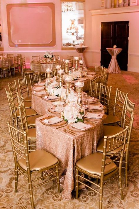 42 Glamorous Rose Gold Wedding Decor Ideas ❤ rose gold wedding decor reception decor A.J. Dunlap Photography #weddingforward #wedding #bride Blush Pink Cream And Gold Wedding, Blush Pink Ivory And Gold Wedding, Rose Gold Quinceanera Theme Ideas, Gold Prom Theme, Pink And Gold Wedding Decorations, Blush And Gold Wedding Decor, Gold And Rose Gold Wedding, Rose Gold Quinceanera Decorations, Rose Gold Quinceanera Theme