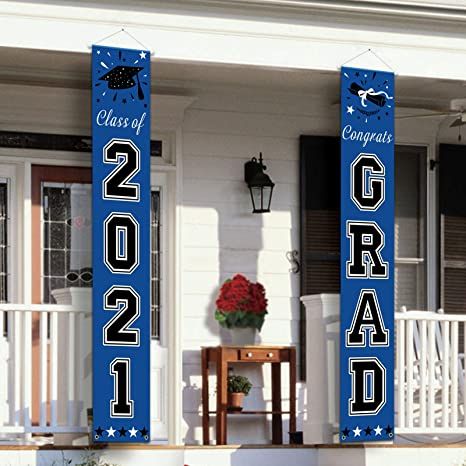 Graduation Party Decorations, Blue Graduation, Graduation Banner, Congrats Grad, Class Of 2024, Graduation Decorations, Graduation Party, Banners, Porch