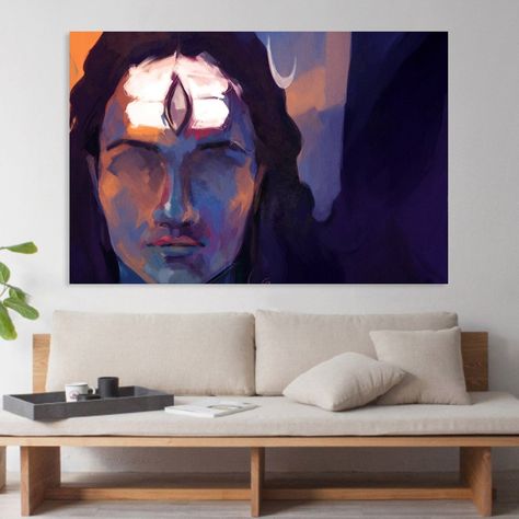 Shiva Poster, Painting Shiva, Meditation Poster, Inspirational Quotations, Modern Indian Art, Spiritual Wall Art, Spiritual Paintings, Shiva Painting, Painting Canvases