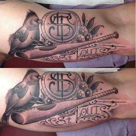 St Louis Cardinals Tattoo, Stl Tattoo, Cardinals Tattoo, Cardinal Tattoo Ideas, Old Soul Tattoo, Tattoo Cards, Souls Tattoo, Tattoo Free, Cardinal Tattoo