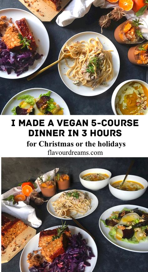 Vegan 3 Course Meal, 5 Course Meal, Vegan Christmas Dinner, 3 Course Meals, Vegan Recipes Plant Based, Vegan Menu, Fennel Salad, Vegan Comfort Food, Course Meal