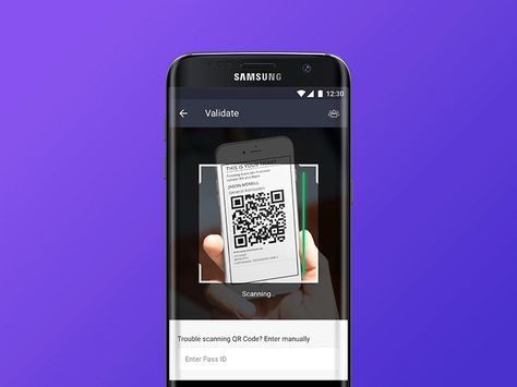 Qr scanner Mobile App Design Templates, Qr Code Scanner App, Qr Scanner, Scan App, Qr Code Scanner, Scanner App, Ux Mobile, Ticket Design, Mobile Interface