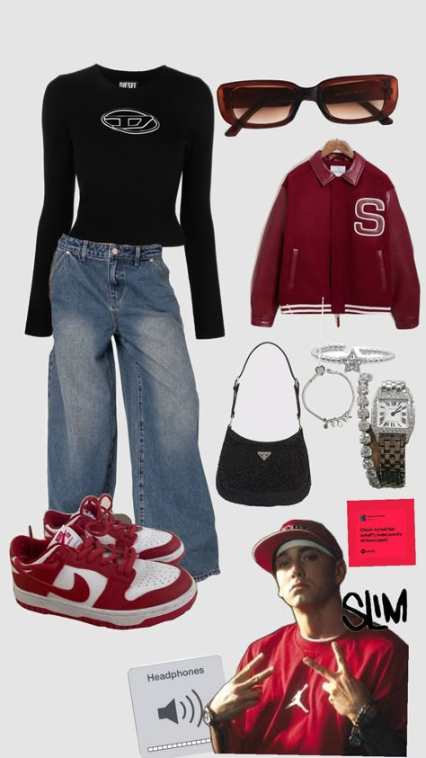 eminem inspired outfit #eminem #eminemshuffle #eminemaesthetic #eminem4life #eminemlove #eminemwallpaper #eminemoutfit #outfit #outfitcheck #outfitcheck #outfitchallenge Eminem Fashion Style, Eminem Outfits Ideas, How To Dress Like Eminem, Eminem Aesthetic Outfit, Eminem Outfits Inspiration, Eminem Style Girl, Eminem Outfits Girl, Eminem Fashion, Eminem Love