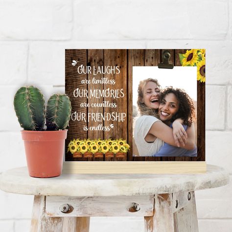 Friends Picture Frame, Scrabble Art, Wood Images, Teacher Friends, Bff Video, Get Well Gifts, Wedding Picture Frames, Bestie Gifts, Our Friendship