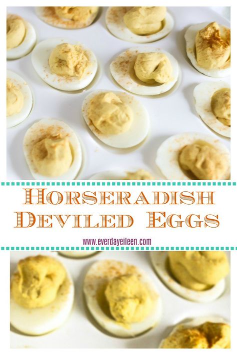 Deviled Eggs With Horseradish Recipe, Deviled Eggs Horseradish, Deviled Eggs With Horseradish, Devilish Eggs, Horseradish Deviled Eggs Recipe, Horseradish Deviled Eggs, Nut Tart, Eggs Deviled, Devil Eggs