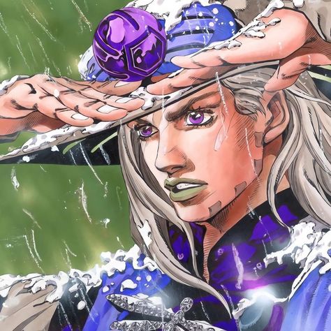 gyro zeppeli steel ball run jojo's bizarre adventure Gyro Zeppeli, Purple, Hair, Anime, On Instagram, Instagram