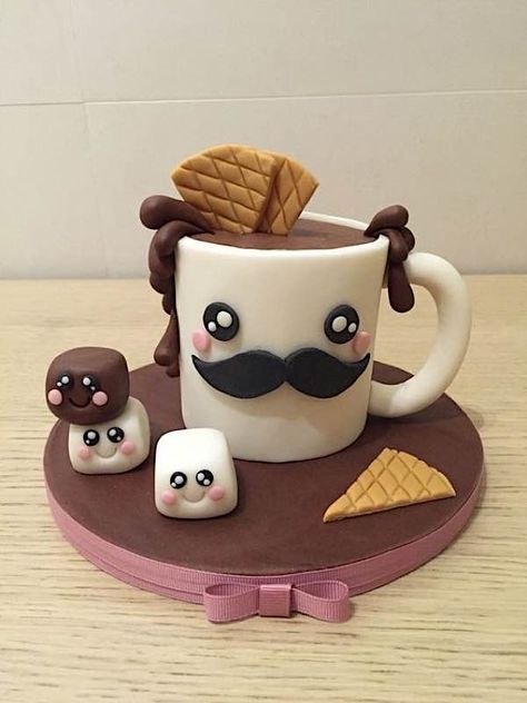 Cake Wrecks Coffe Mug Cake, Tea Cup Cake, Cake Wrecks, Fathers Day Cake, Cartoon Cake, Tea Cake, Clay Work, Cake Decorating Videos, Crazy Cakes