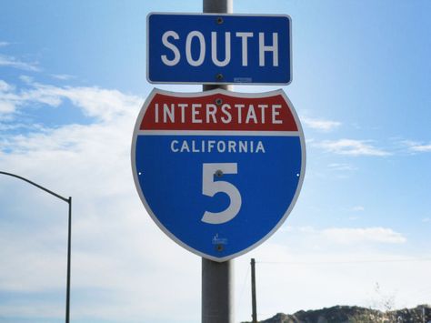 California interstate 5 sign. Interstate 5, Road Signs, Past And Present, Orange County, Highway Signs, Markers, To Create, California, Road