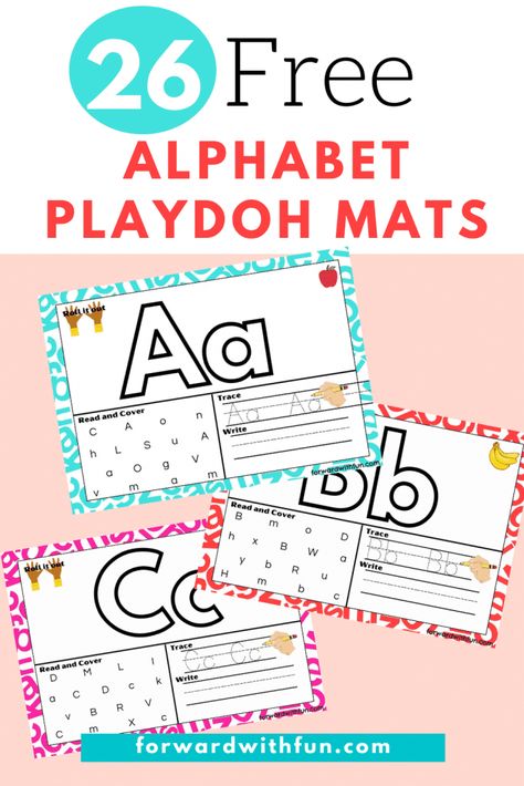 Free Alphabet Playdough Mats That Teach Letters In 4 Ways Playdough Letter Mats, Play Doh Letters, Alphabet Playdough Mats, Kindergarten Readiness Activities, Playdough Letters, Play Dough Mats, Tactile Learning, Dough Mats, Kindergarten Readiness