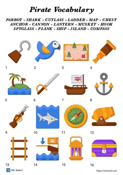 pirate worksheet Pirate Worksheets, Pirate Vocabulary, Clothes Worksheet, English Knowledge, Pirate Outfit, Pirate Day, Vocabulary Worksheets, Pirate Theme, Summer Camp