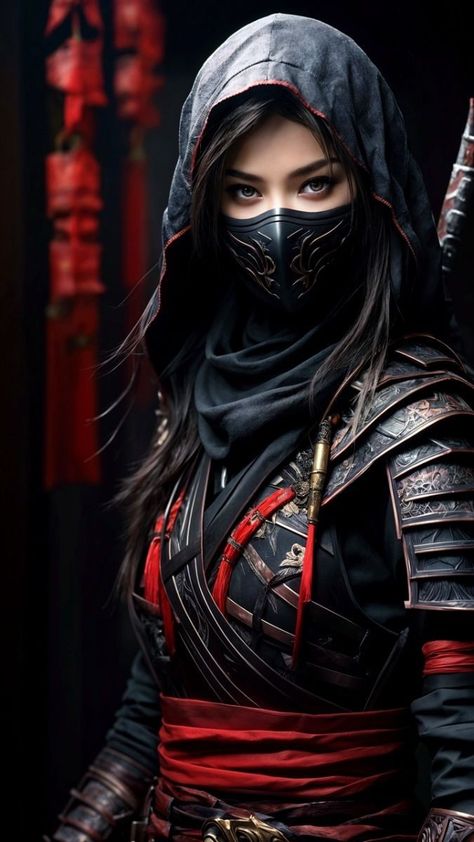 Anime Ninja Female, Dark Female Art, Kunoichi Outfit, Ninja Tattoo, Halo Backgrounds, Ninja Wallpaper, For Phone Wallpaper, Ninja Outfit, Female Ninja