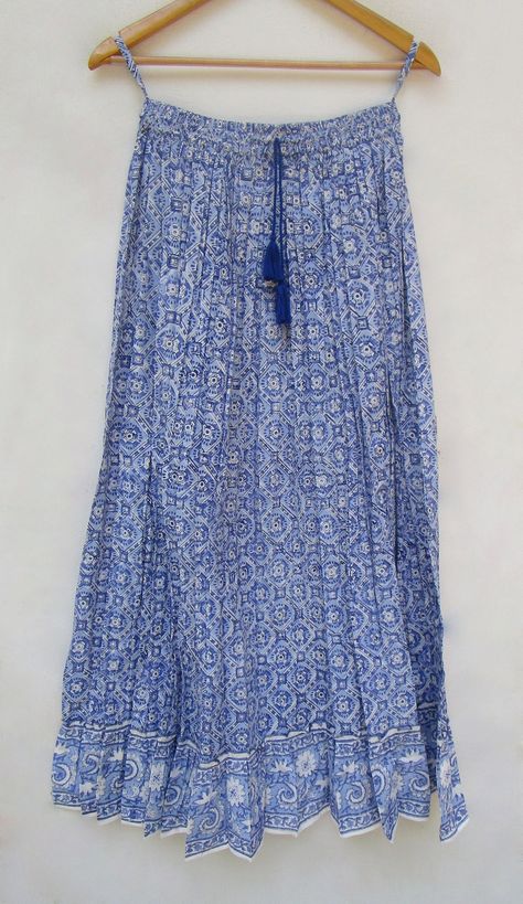 "ITEM DESCRIPTION ethnic vintage look bohemian summer maxi skirts - broomstick style long summer maxi skirts Material: 100% cotton cambric soft crinkled fabric Length: - 38 inch long Waist :-28.00 inch full (14 inch half) 28 inch relaxed can stretch up to 50 inch Size: free size (fit to all) PRODUCT NAME: - Long Women Maxi skirts Ladies Vintage Long skirts Company Return Policy: Please write for more information to my email directly CHOOSE \"ASK SELLER QUESTION \" payment policy:- we accepts pay Long Summer Skirts Outfits, Long Maxi Skirts Summer, Summer Skirts Long, Long Summer Skirts, Summer Long Skirts, Maxi Skirt Summer, Summer Maxi Skirt, Skirt Outfit Casual, Long Cotton Skirt