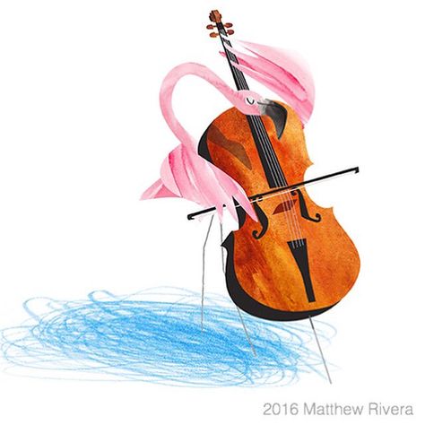 Matthew Rivera Cello Illustration, Music Tree, Christian Robinson, Calming Pictures, Illustration Children, Cello Music, Animals Illustration, Music Illustration, Cellos