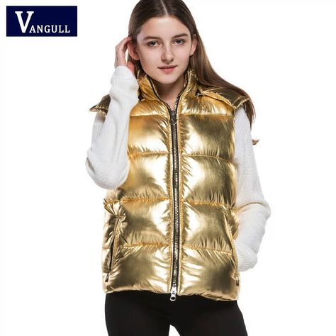 Puffer Hoodie, Gold Vest, Jacket Puffer, Sleeveless Coat, Cotton Vest, England Fashion, Sleeveless Jacket, Girl Coat, Men's Shirts