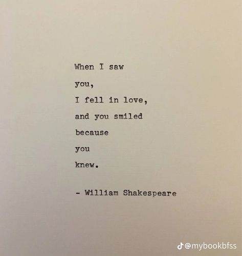 William Shakespeare, Fell In Love, Typewriter, The Words, I Saw, In Love, Drawings, Quotes, White