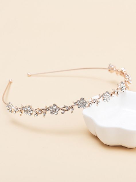 Rose Gold Glamorous Collar  Glass  Gorgeous Headband Embellished   Women Accessories Luxury Headbands, Womens Designer Watches, Hair Tie Accessories, Inexpensive Jewelry, Pretty Jewelry Necklaces, Fancy Jewellery Designs, Jewelry Accessories Ideas, Rhinestone Headband, Girly Accessories