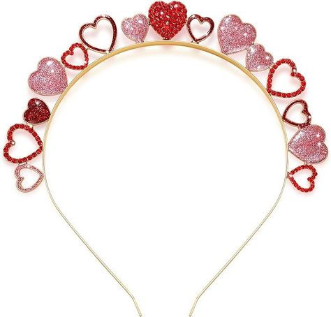 Amazon.com: CEALXHENY Valentine’s Day Heart Headbands for Women Glitter Heart Hairbands Crystal Love Heart Hair Hoop Party Hair Accessory Gifts (Style C) Heart Tiara, Valentines Headband, Tiara Hair, Heart Headband, Party Hair Accessories, Tiara Hairstyles, Party Hair, Heart Hair, Hair Accessories Gift