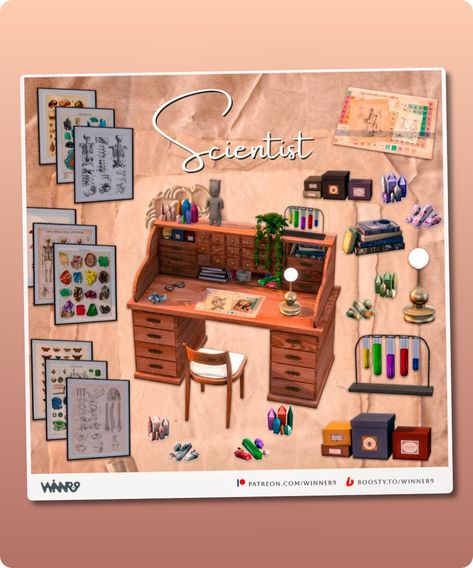 Sims 4 Furniture CC: Scientist Set Sims 4 Cc Laboratory, Sims 4 Archeologist Cc, Mad Scientist Sims 4 Cc, Sims 4 Desks Cc, Sims 4 Science Lab Cc, Scientist Sims 4 Cc, Sims 4 Archeologist, Sims 4 Book Cc, Sims 4 Scientist Cc