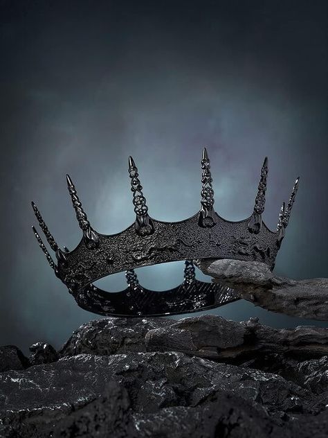 Crowns for Halloween: 7 Best Spooktacular Crowns from Sweetv | Fashionterest Item References, Winter Character, Knight Halloween, Fantasy Crown, Gothic Crown, Crown Aesthetic, Crown Art, Leaf Headpiece, Floral Hair Pins