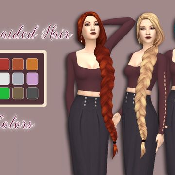 Helen Braided Hair with Ribbon Accessory | oydis on Patreon Hair With Ribbon, Sims 4 Cc Eyes, Medieval Hairstyles, Sims Medieval, Sims 4 Patreon, 4 Braids, The Sims 4 Skin, Sims Packs, Pelo Sims