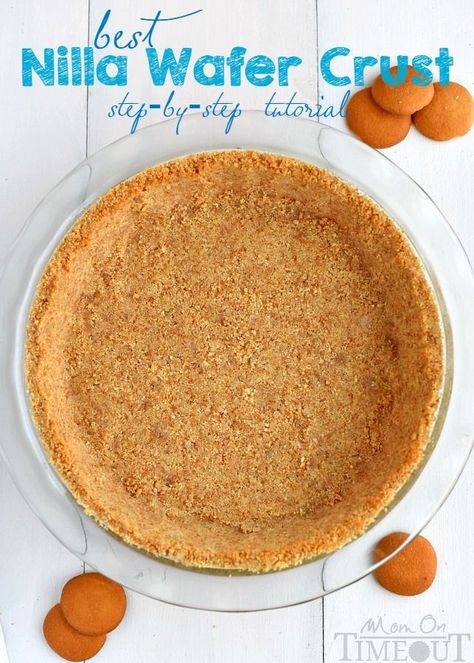 Banana Pudding Pies, Pizza Sugar Cookie, Vanilla Wafer Crust, Easy Banana Pudding, Mom On Timeout, Homemade Pie Crust Recipe, Cheesecake Crust, Pie Crust Recipe, Nilla Wafers